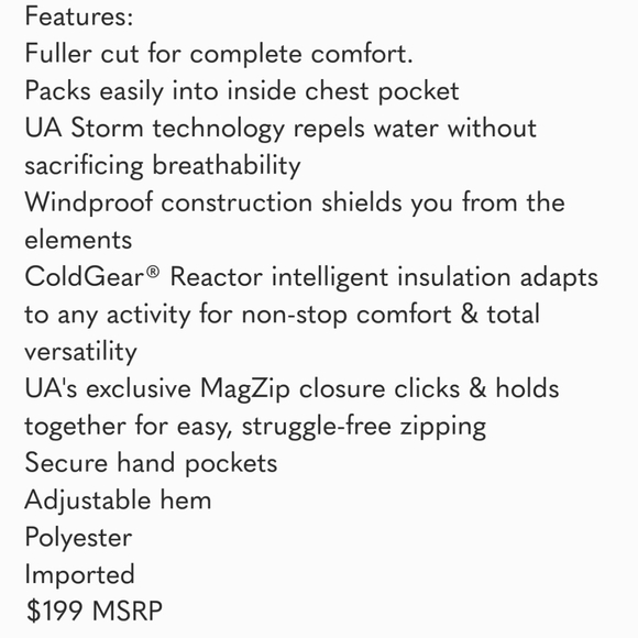 OVER $100 OFF!!!🔥 L UNDER ARMOUR BURGUNDY RED PACKABLE PUFFER - Picture 3 of 16